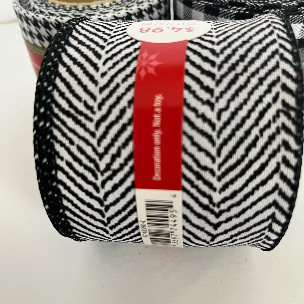 Holiday Christmas Crafter’s Ribbon 25ft Lot Of 6 Contemporary Patterns Target‎
